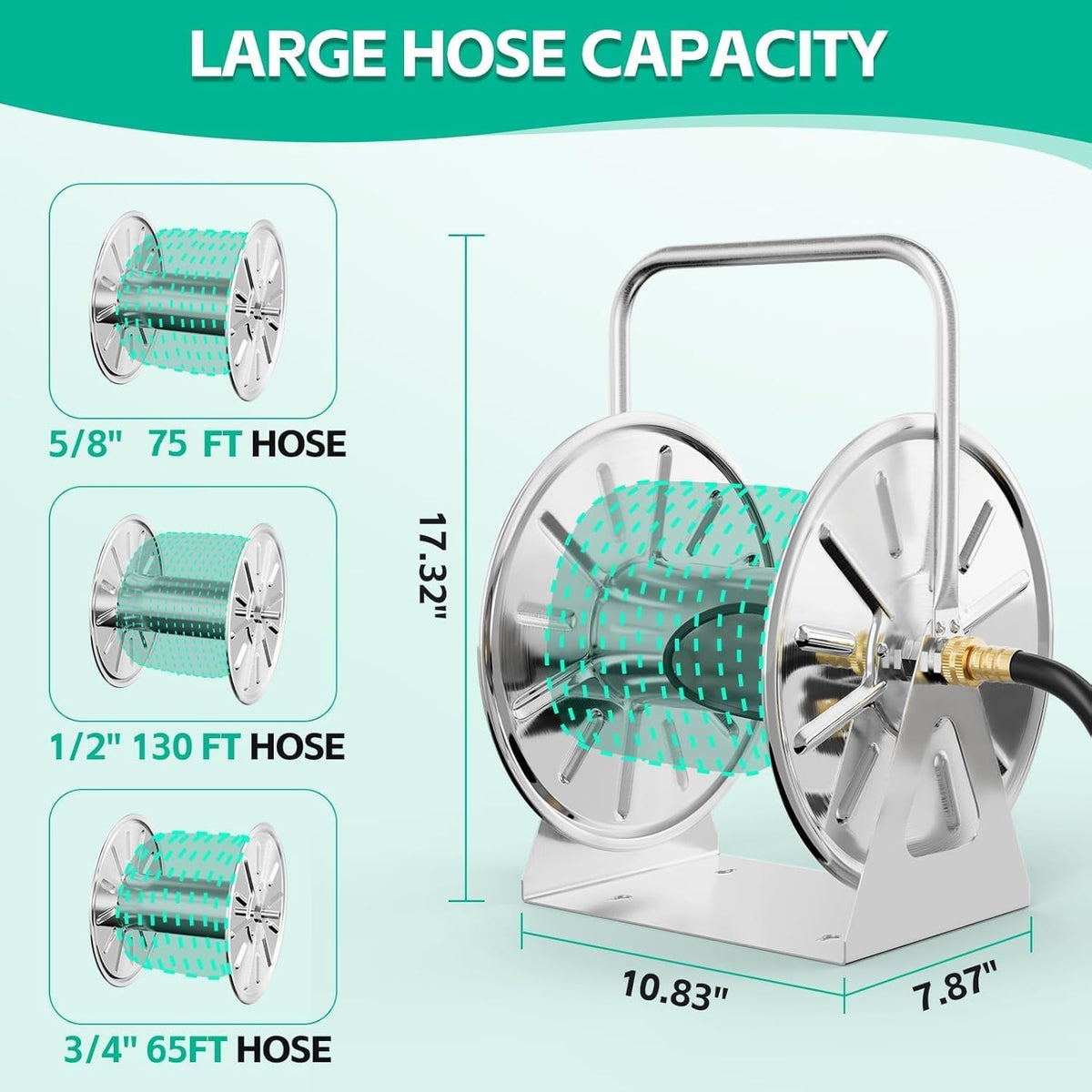 Garden Hose Reel 5/8In 75ft Capacity O1160