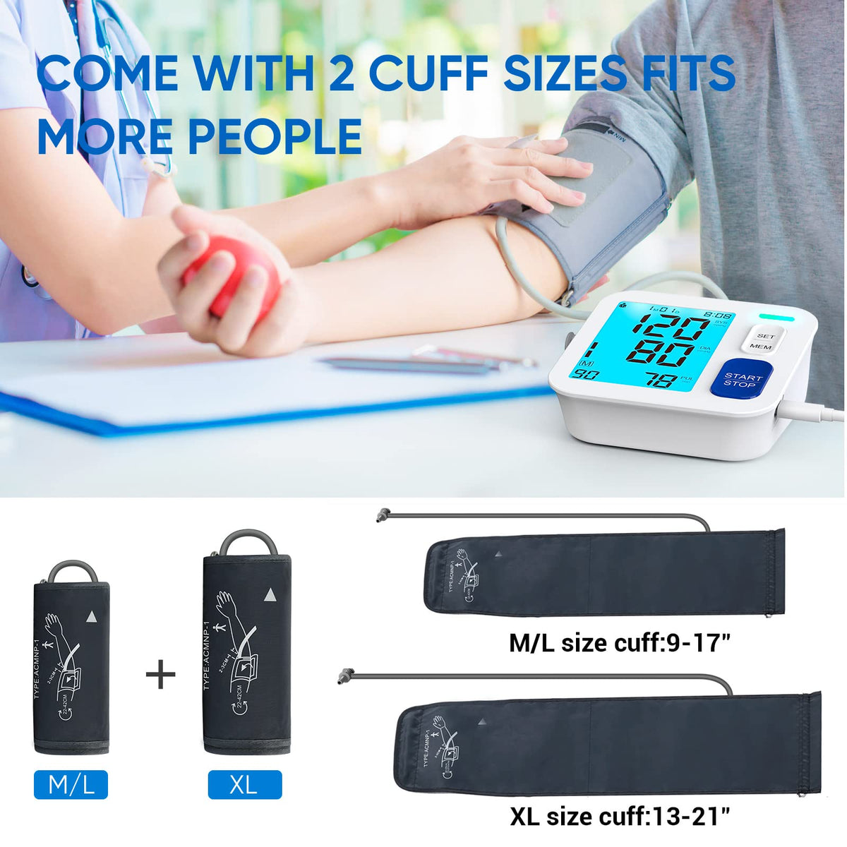 Blood Pressure Monitors with Extra Large Cuffs D645