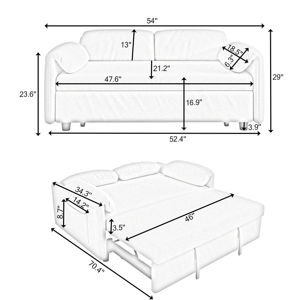 Pink Velvet 3 in 1 Convertible Sofa Bed P249247