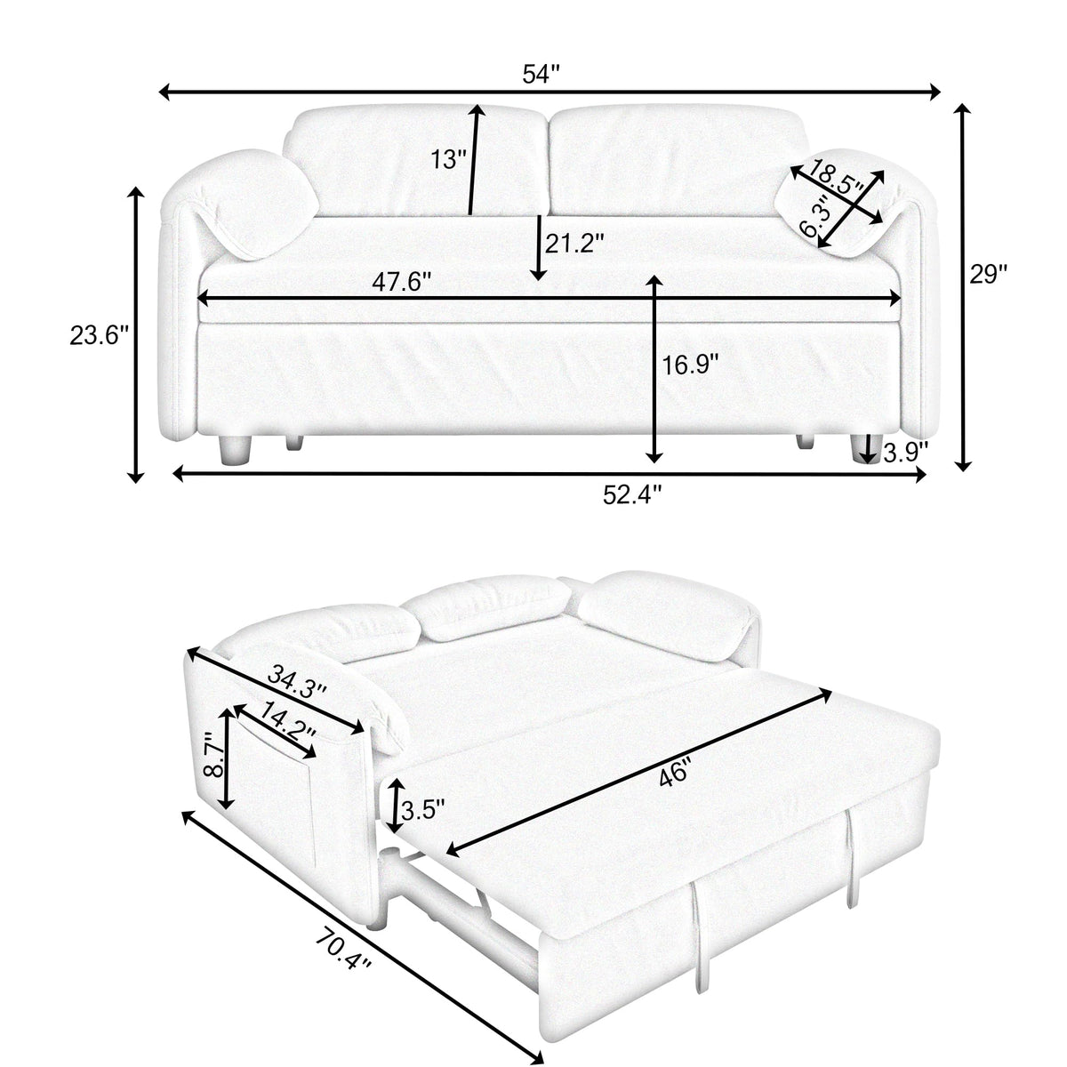 Pink Velvet 3 in 1 Convertible Sofa Bed P249247
