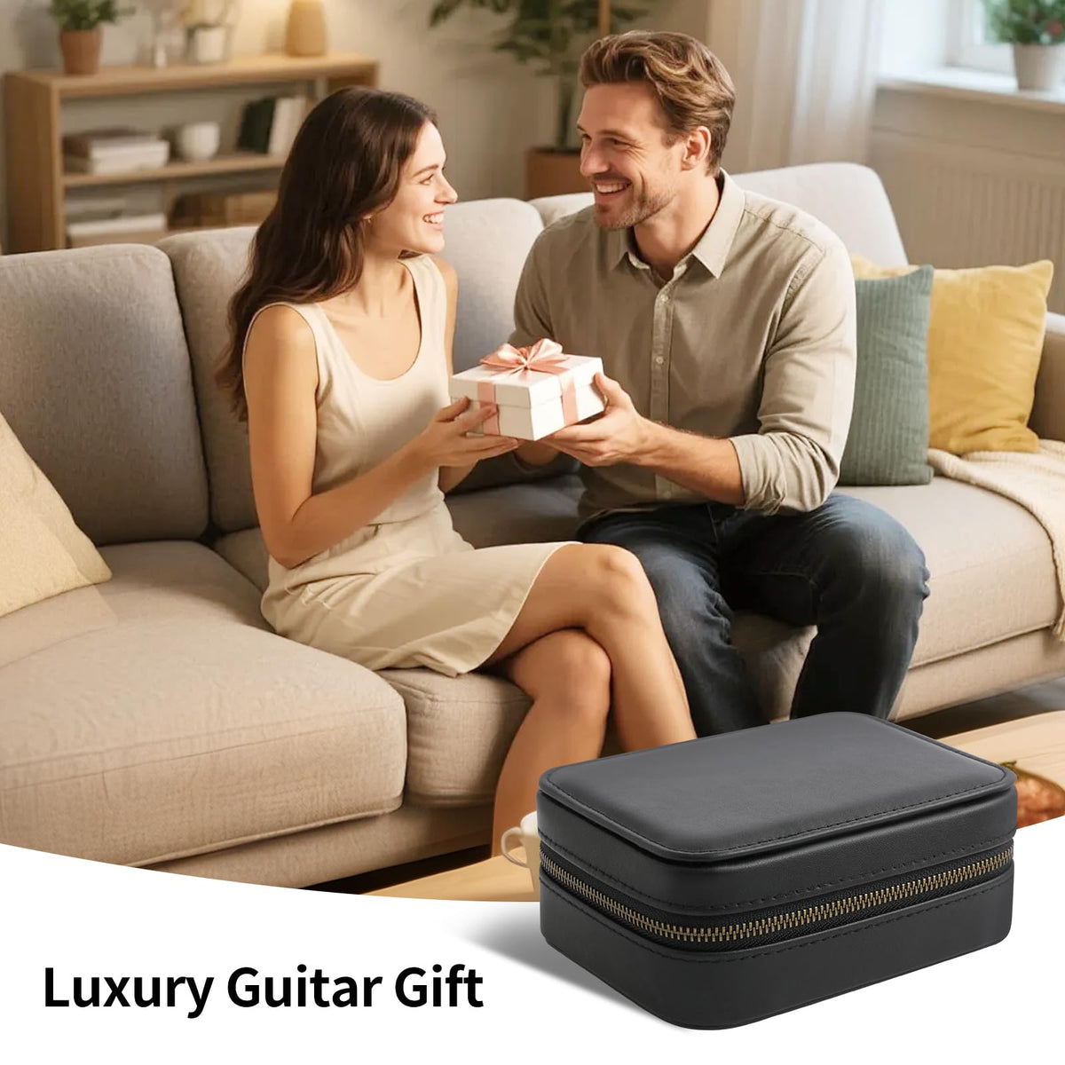 Leather Guitar Pick Case Holder Box A8597