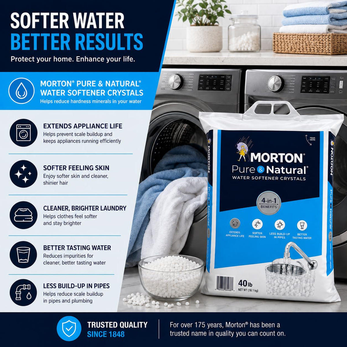 Pure and Natural Water Softener Crystals 40lbs S18724