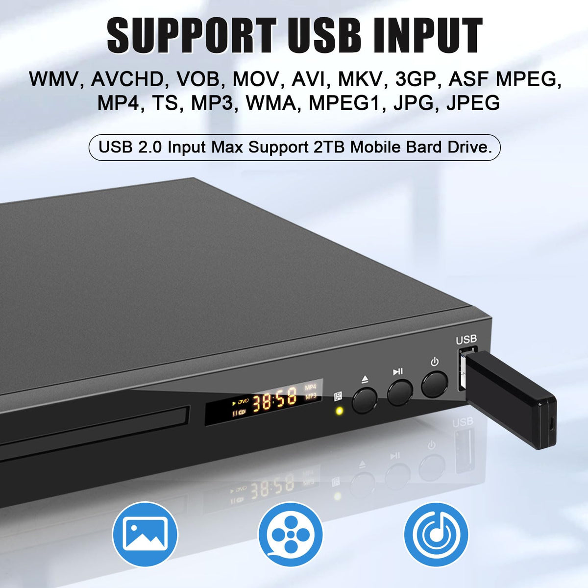 Blu Ray DVD CD Player with HDMI AV Coaxial Output L731477