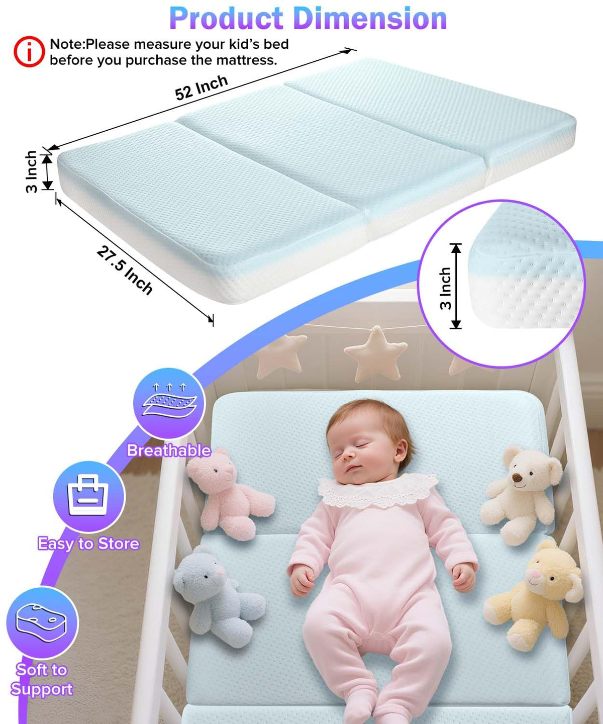 3'' Standard Crib Mattress A522135