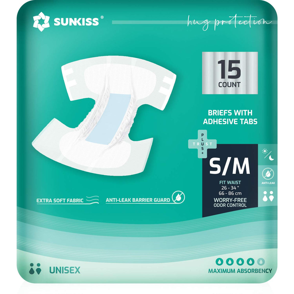 Adult Diapers Small/Medium 15 Count & Wet Wipes 200 Count O437983