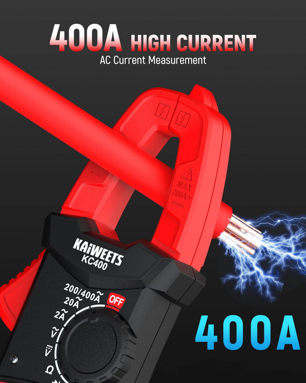 Digital Clamp Meter, 2000 Counts, 400A AC Current, 600V AC/DC, Auto Ranging Y3459