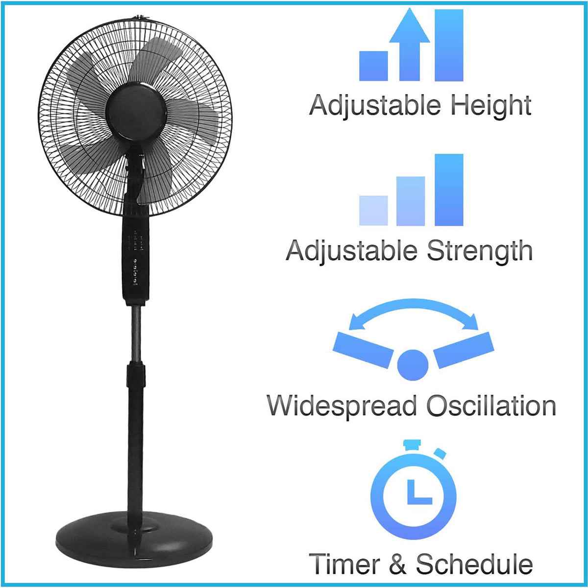 16” WIFI Enabled Oscillating Pedestal Fan W253