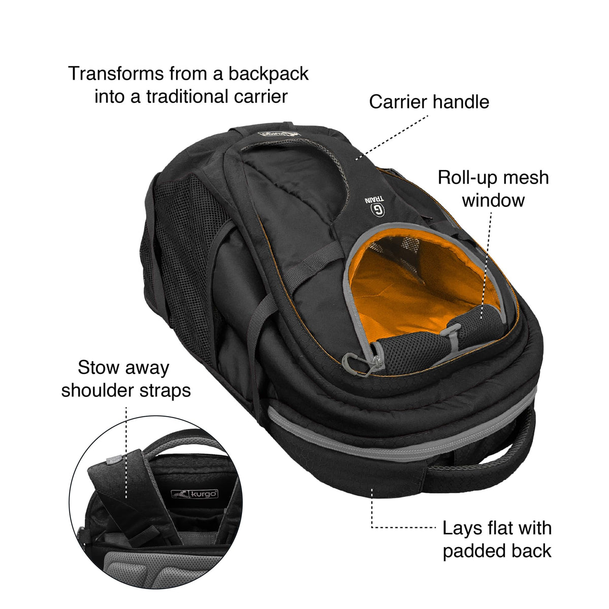 Black Pet Carrier Backpack D19241