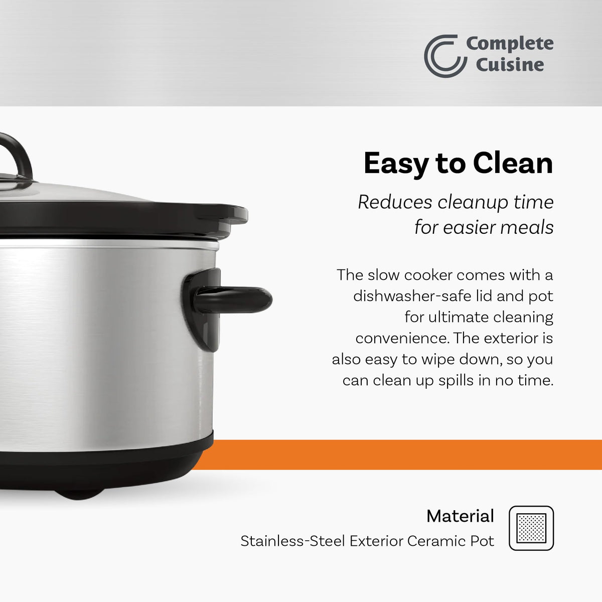 7-Quart Oval Stainless-Steel Slow Cooker L284