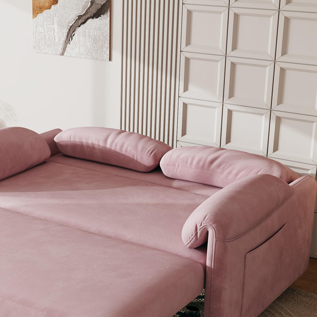 Pink Velvet 3 in 1 Convertible Sofa Bed P249247