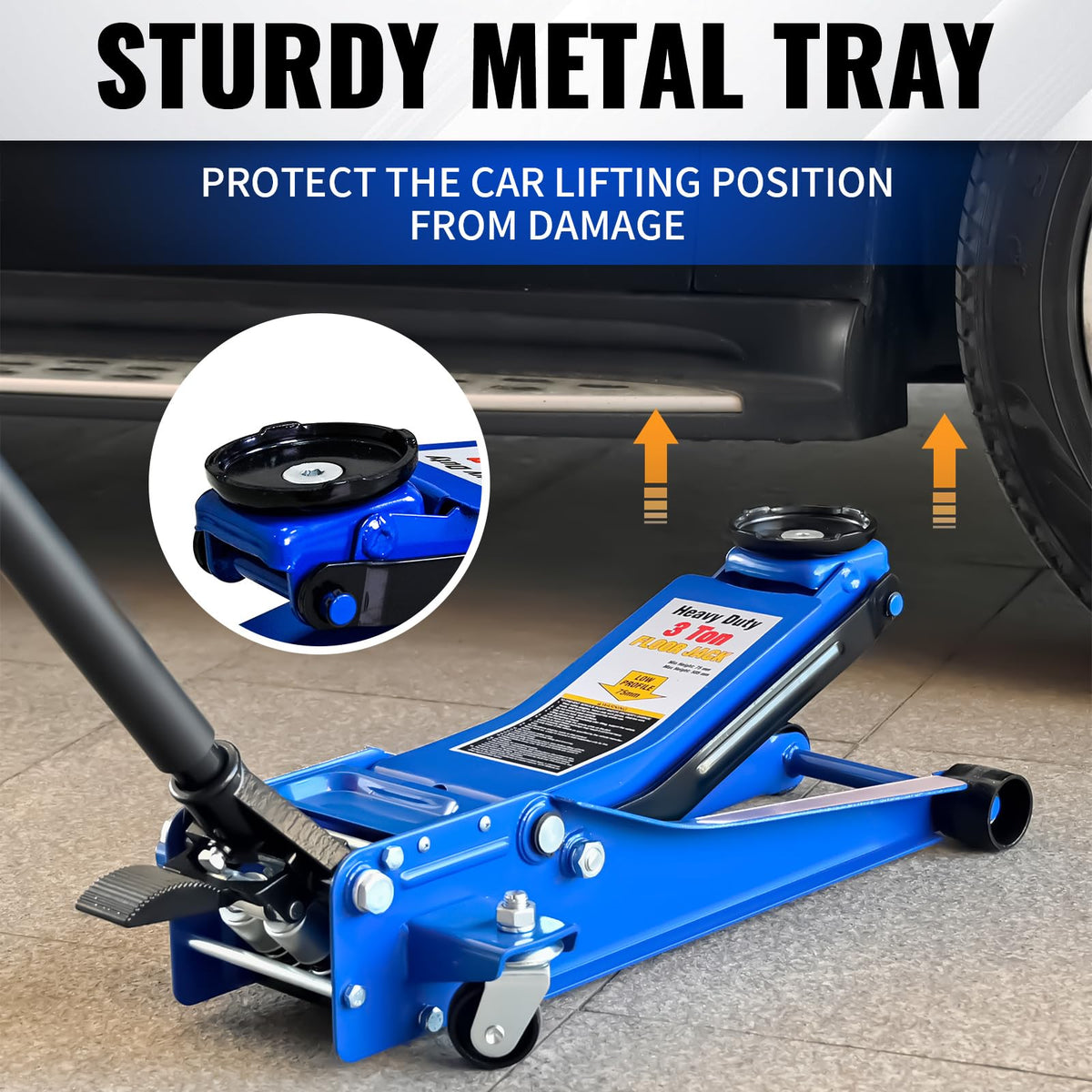 3 Ton Hydraulic Floor Jack with Foot Pedal T501
