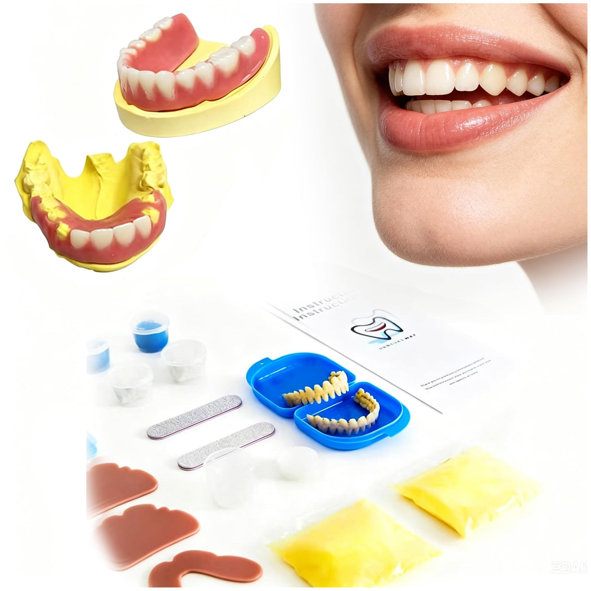 Moldable Temporary False Teeth 2 Sets 28 Pcs L66869