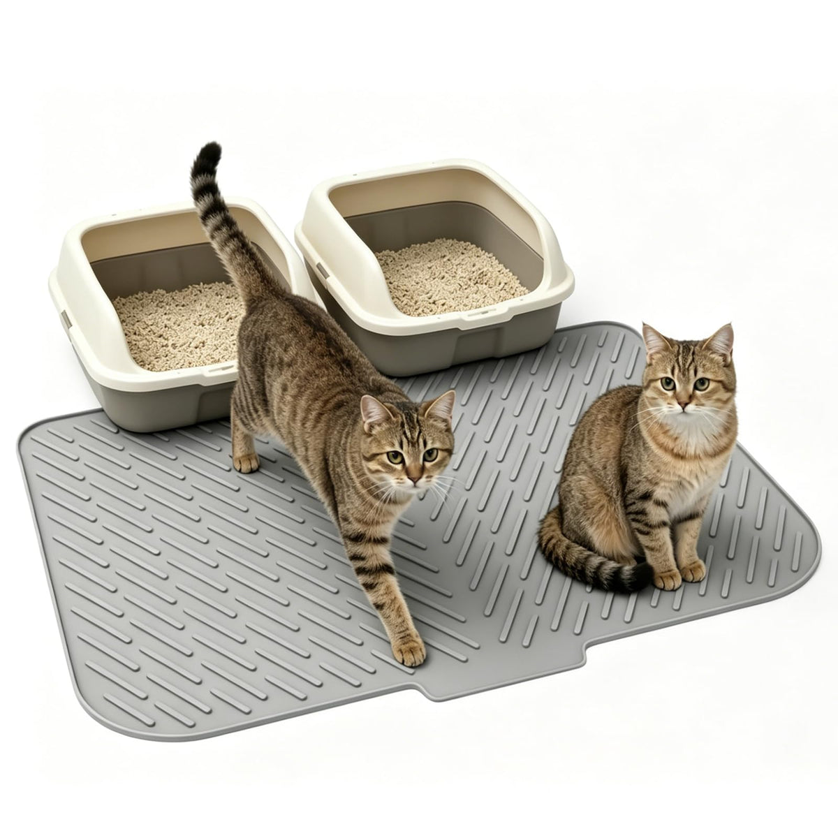 35"x27" Silicone Cat Litter Mat, 4 Pack Disposable Cat Litter Boxes H96603