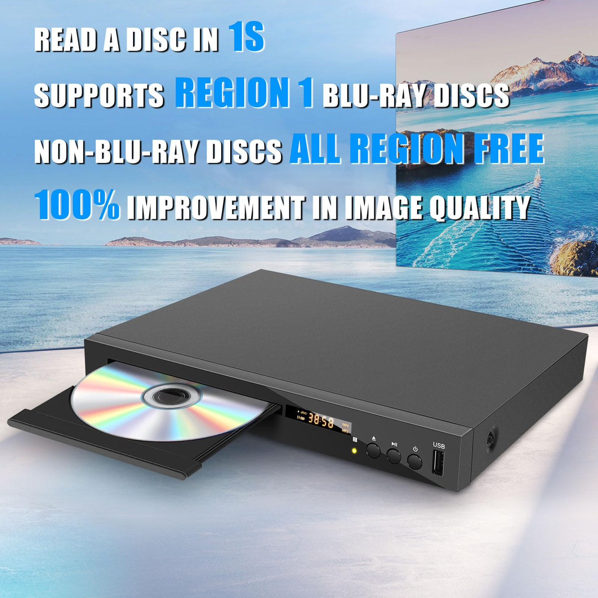 Blu Ray DVD CD Player with HDMI AV Coaxial Output L731477