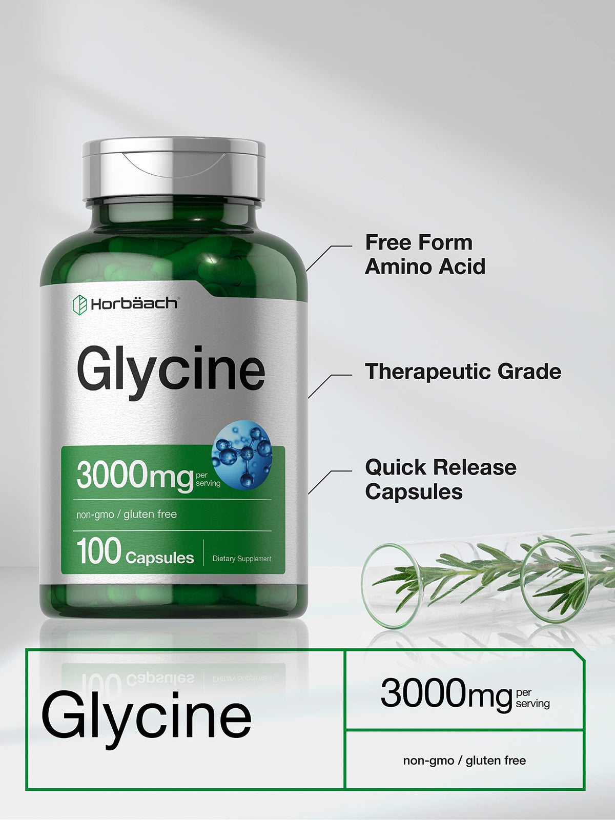 Glycine 3000mg 100 Powder Capsules U237691