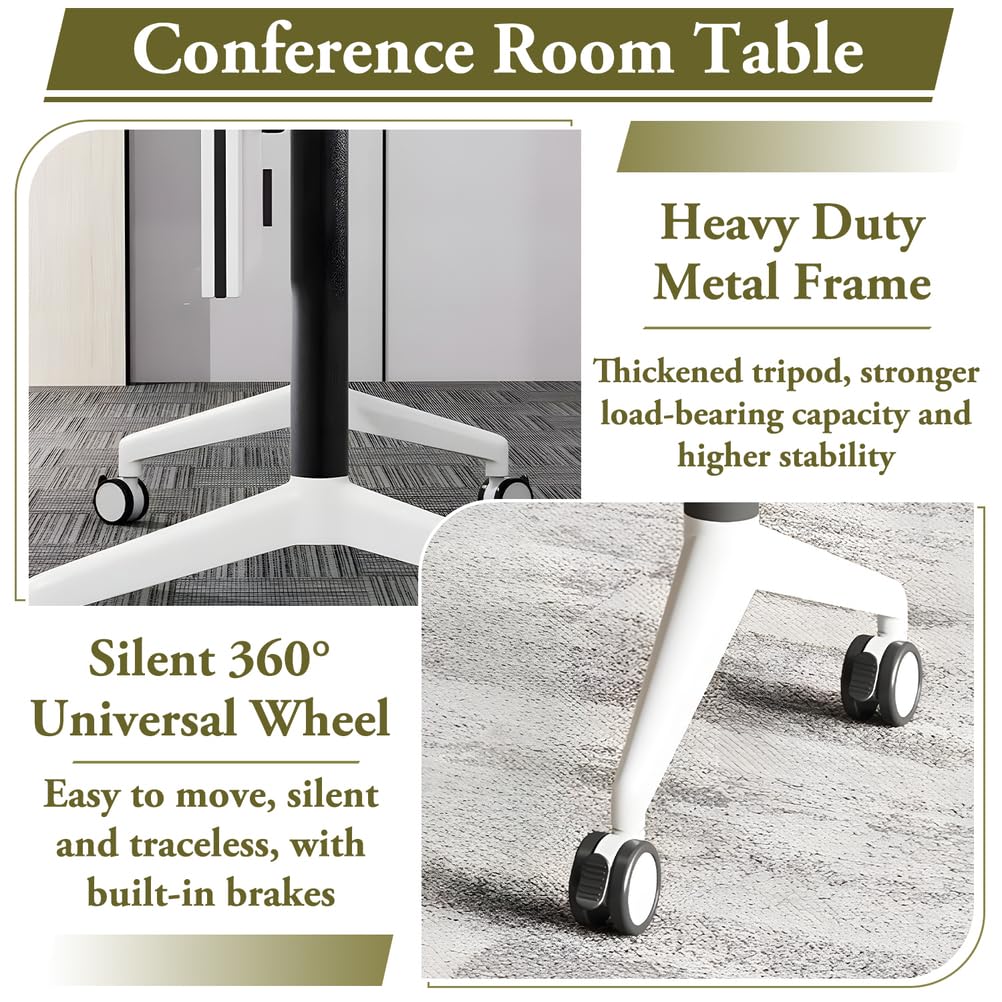 Foldable Mobile Seminar Table with Locking Casters, 8 Pack Z666