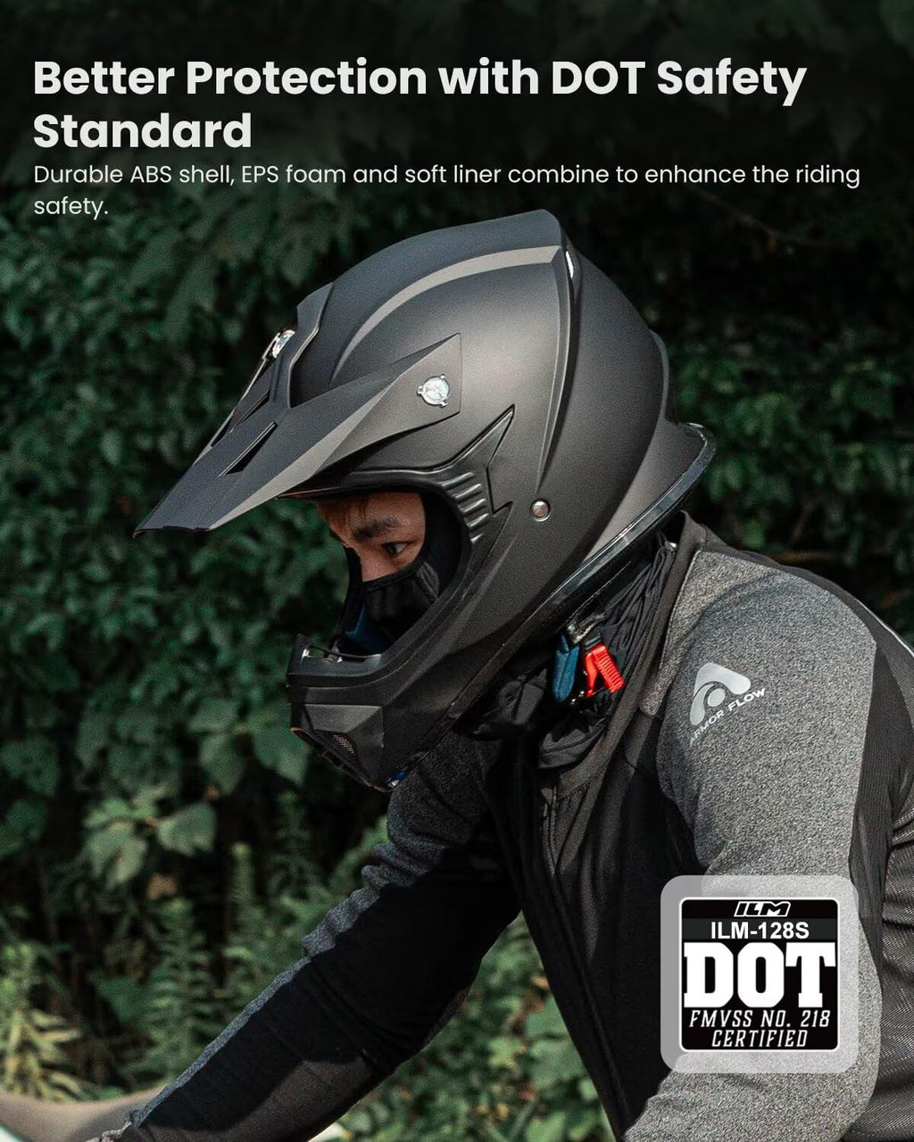 Adult Full Face Motorcycle Helmet, DOT Approved, Matte Black L14995