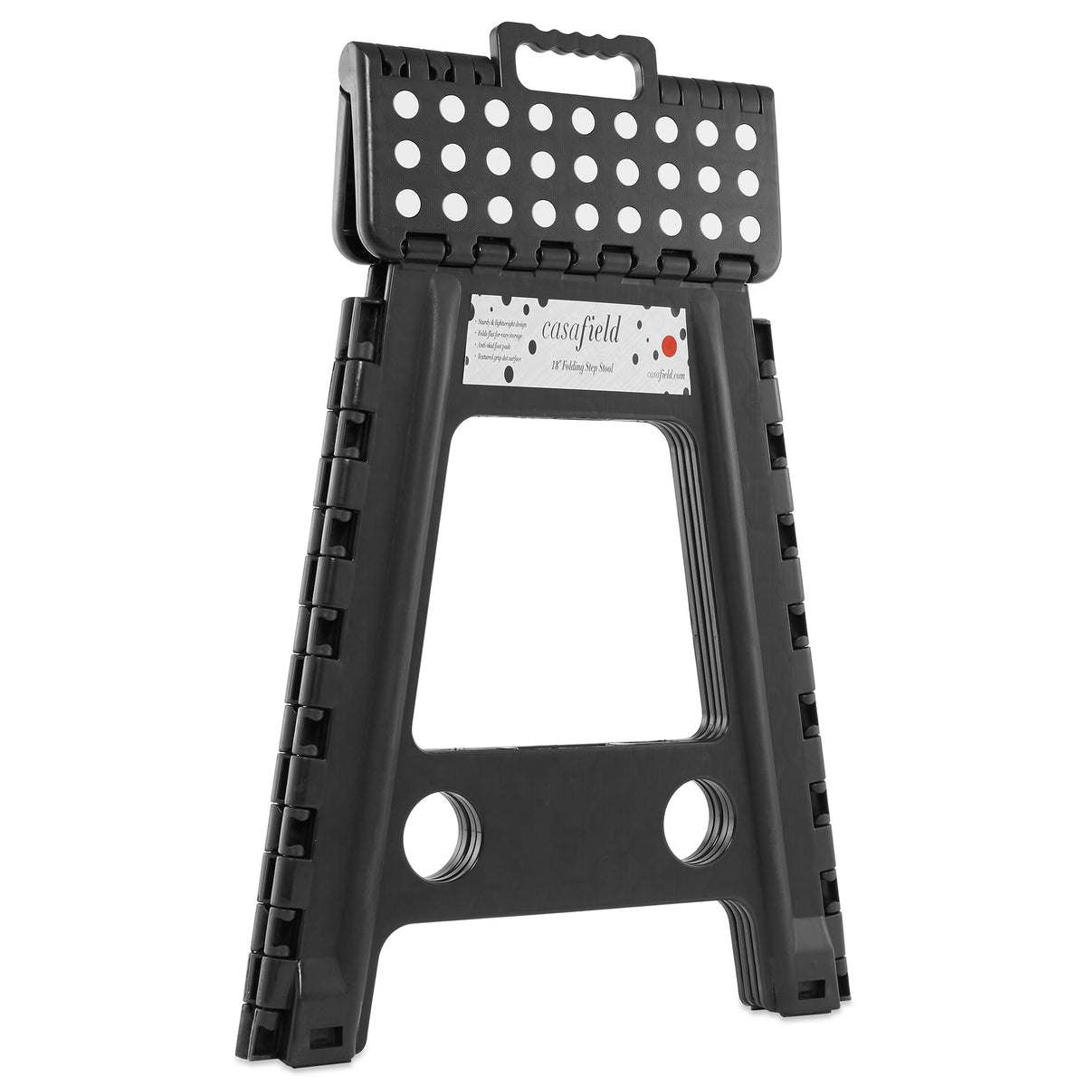 Black Set of 2 Folding Plastic Step Stool with Handle P2443