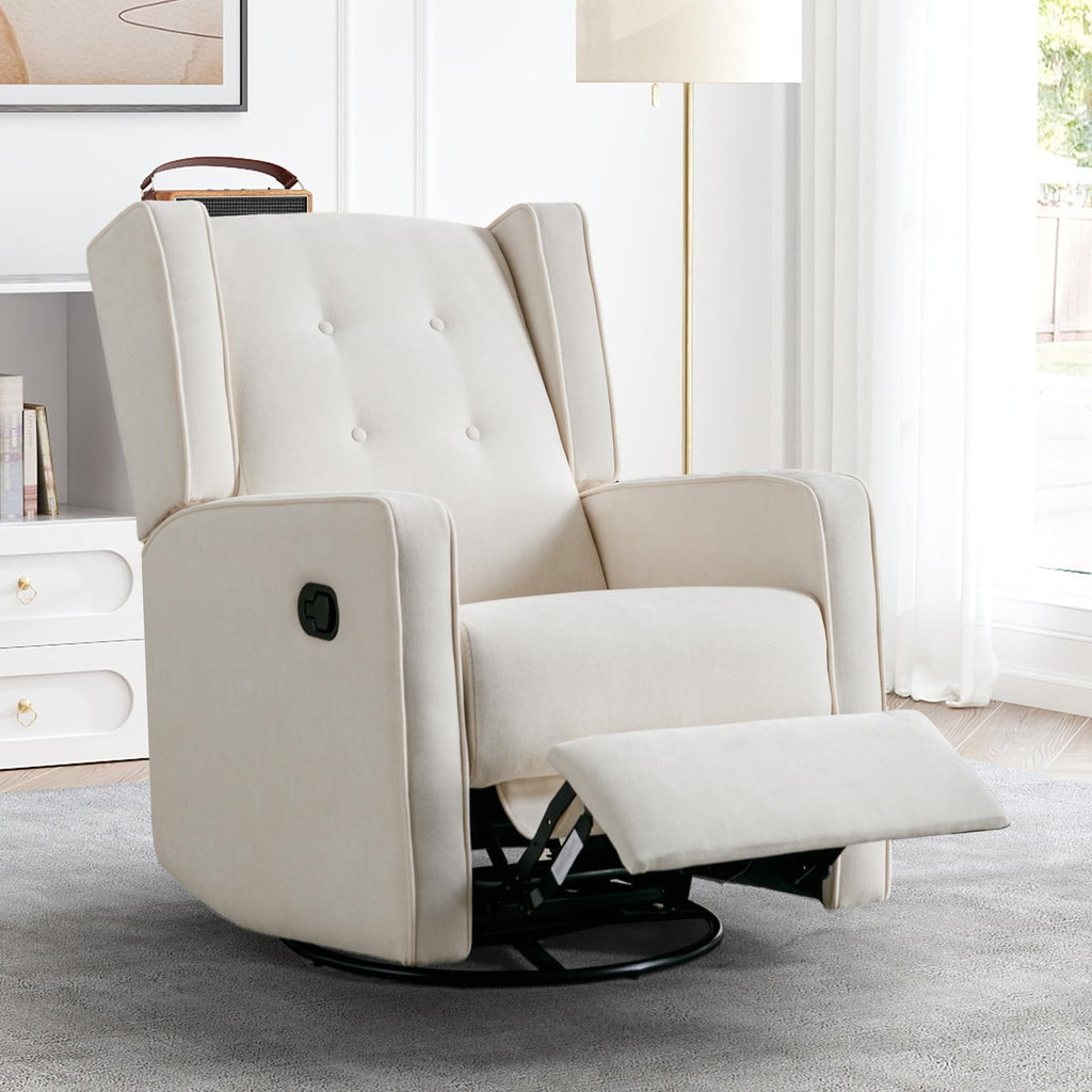 White Swivel Rocker Recliner Chair N6222