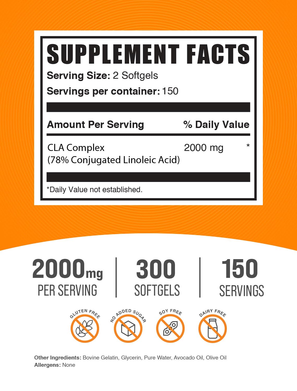 CLA 2000mg Fish Oil 1000mg Softgels B259497
