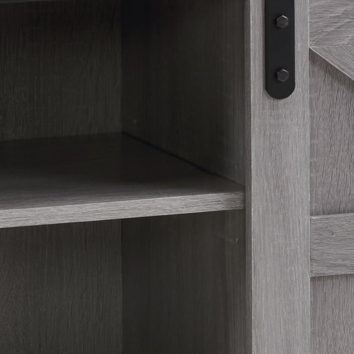 65" Grey Farmhouse TV Stand with Sliding Doors C43090