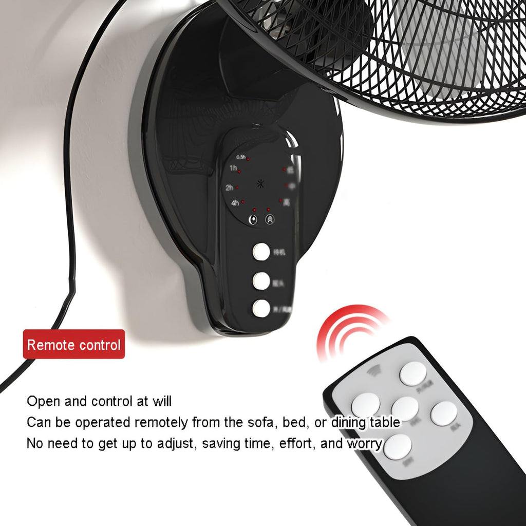 20 Inch Metal Oscillating Wall Mounted Fan with Remote A93726