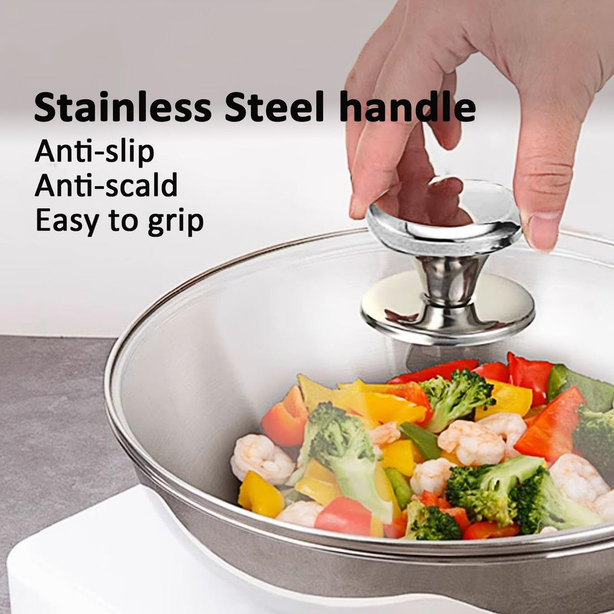 14 Inch Glass Lid with Steam Vent G7348