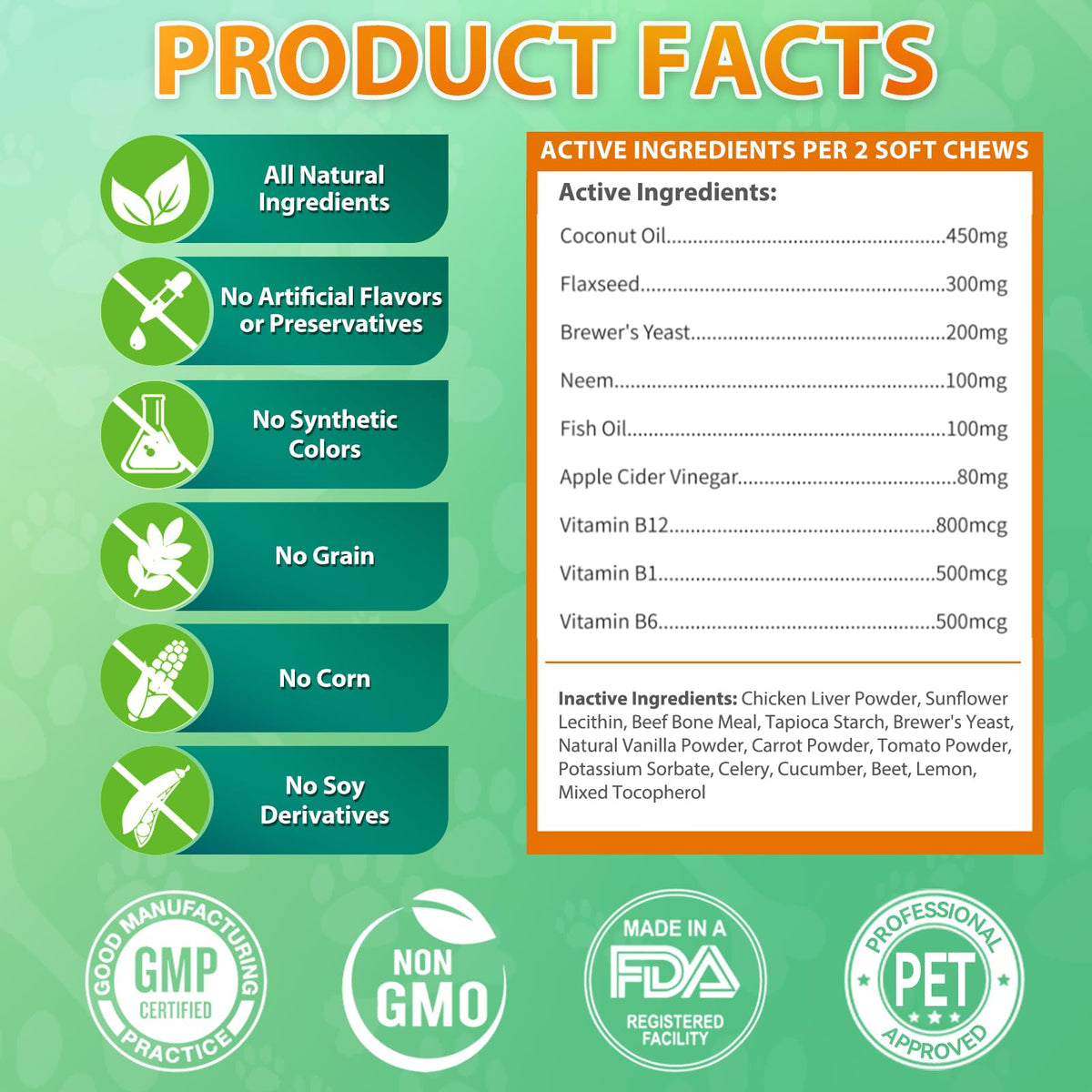 Flea and Tick Prevention for Dogs Chewables, 200 Soft Chews F7265