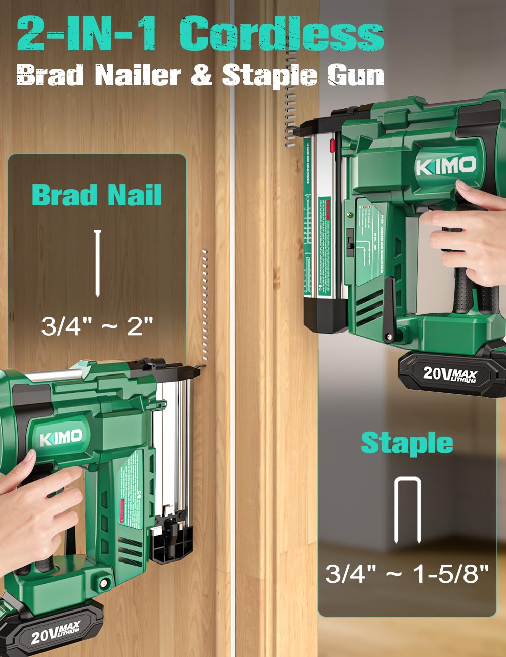 18 Gauge Cordless Brad Nailer and Stapler with Battery J324