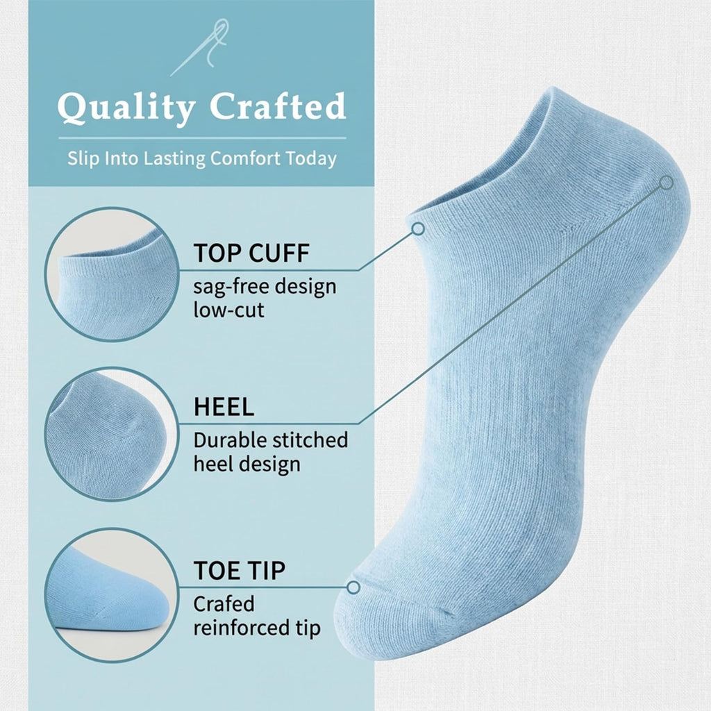 Women's Ankle Socks 6 Pairs Bamboo Viscose Seamless B31254