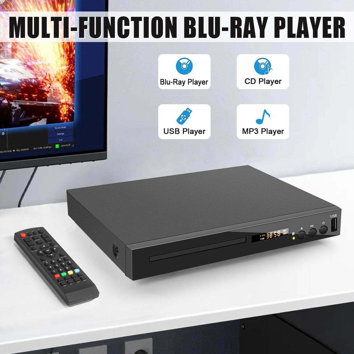 Blu Ray DVD CD Player with HDMI AV Coaxial Output L731477