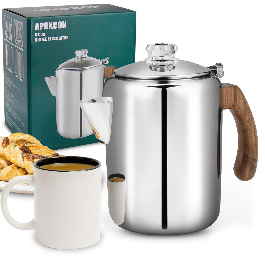 Coffee Percolator Pot Stainless Steel 8 Cup B588971