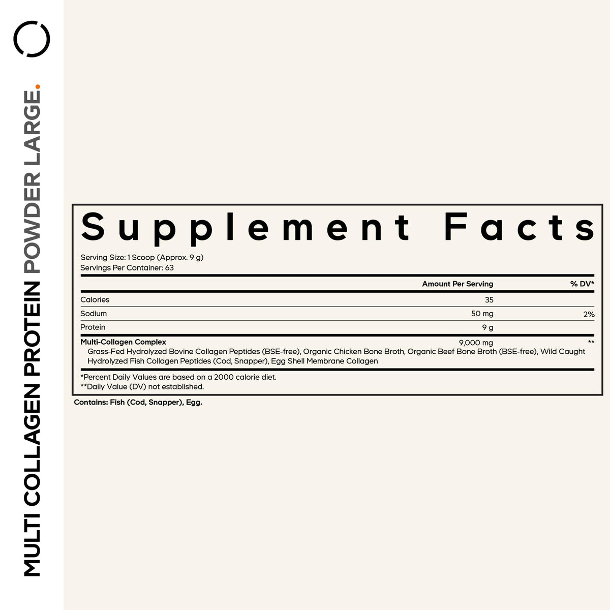 Unflavored Multi Collagen Protein Powder Peptides 20 Oz N25852