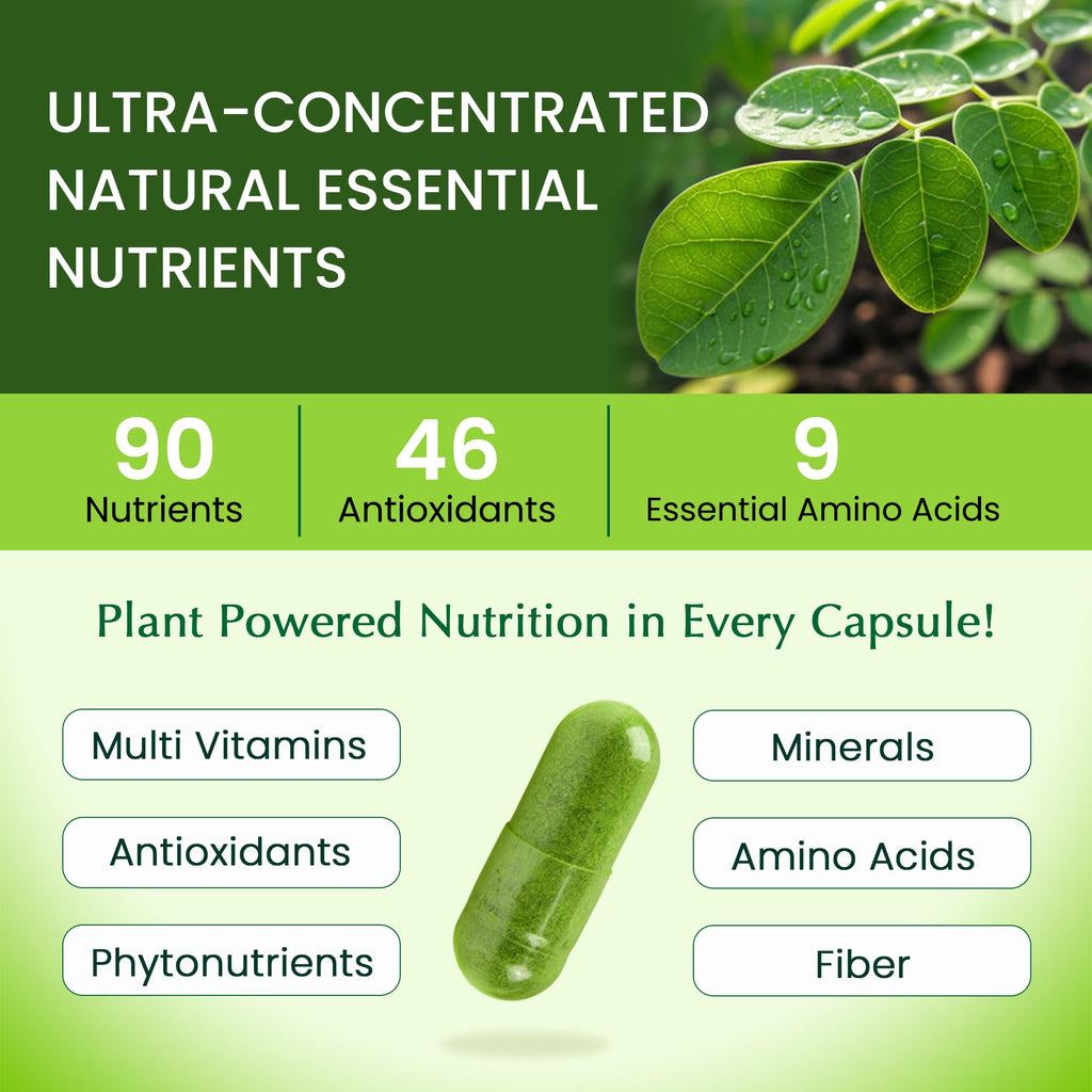 1000mg Organic Moringa Capsule 120 Vegan Capsule M1530