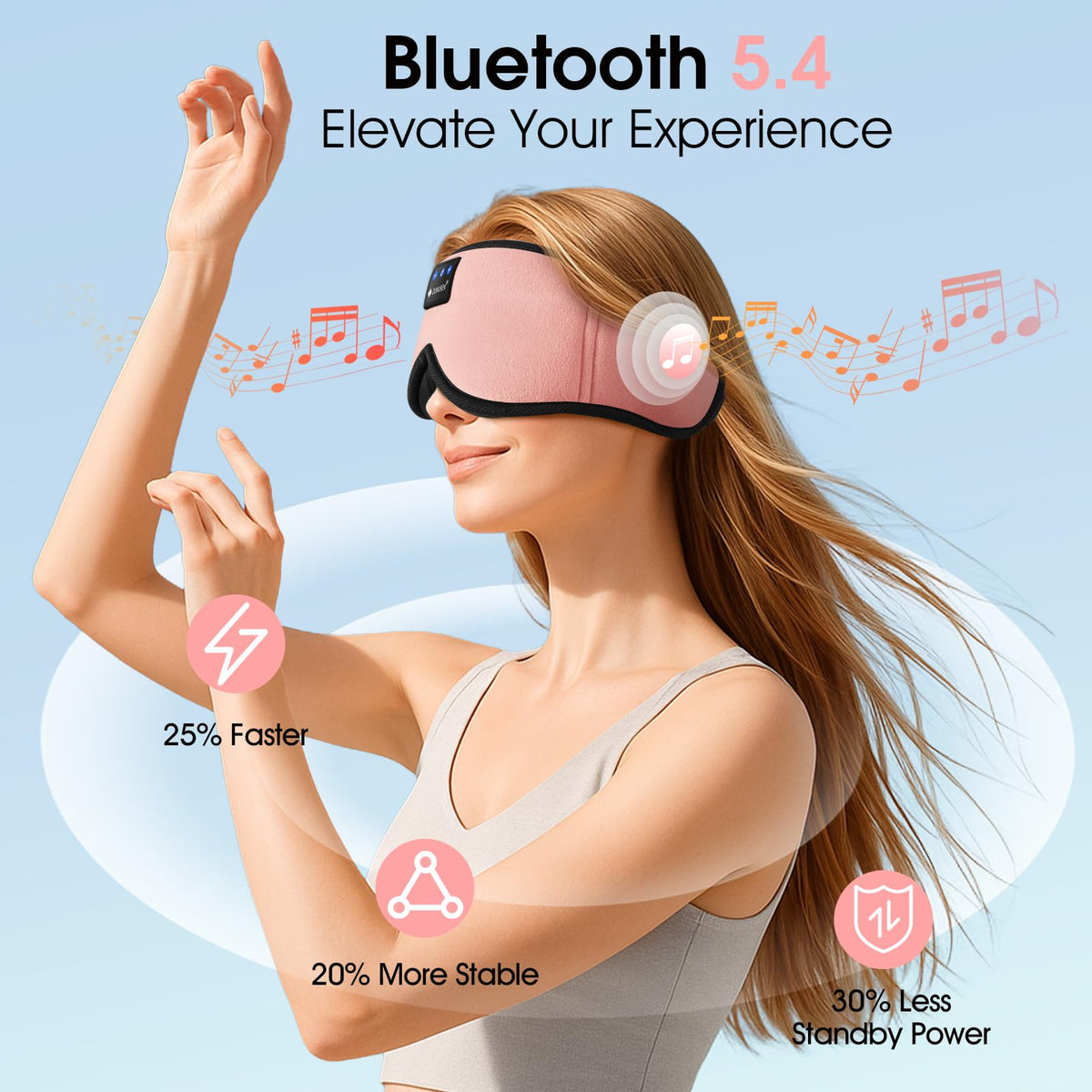 Bluetooth Sleep Headphones 3D Wireless Music Eye Mask N40443