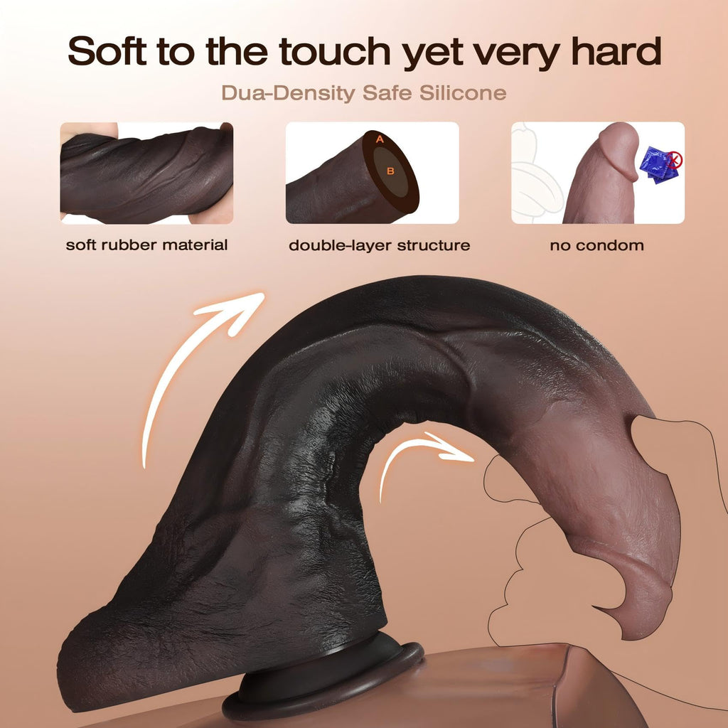 11.5 Inch Black Silicone Dildo O983