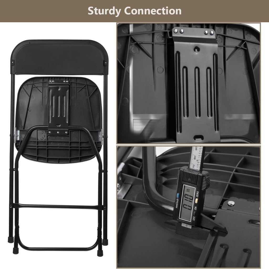Portable Heavy Duty Folding Chairs 10 Pack Black V783
