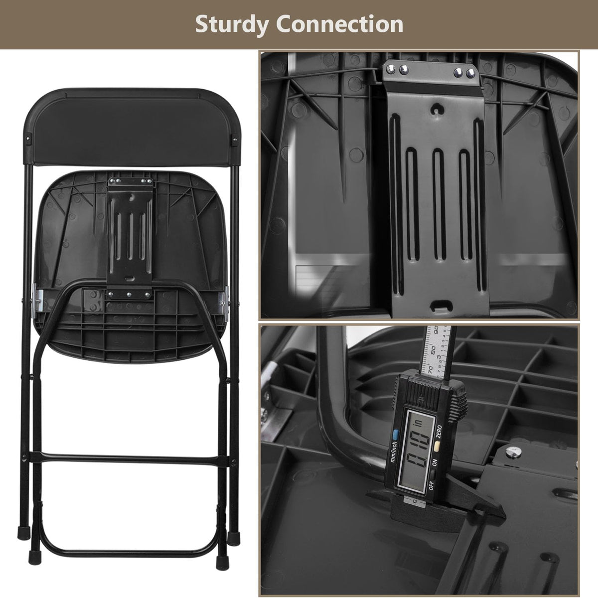 Portable Heavy Duty Folding Chairs 10 Pack Black V783