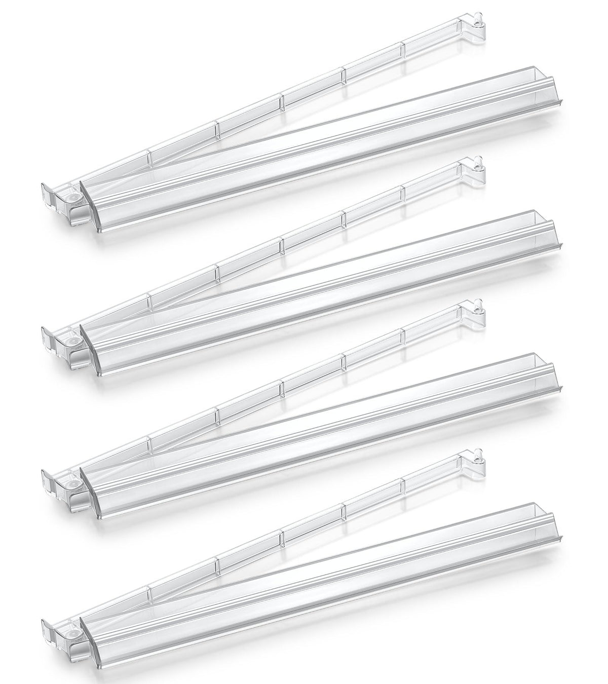 4PCS Clear Acrylic Mahjong Racks with Pushers Y95799