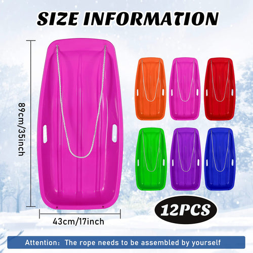 12 Pcs 35 Inch Plastic Snow Sleds G7371
