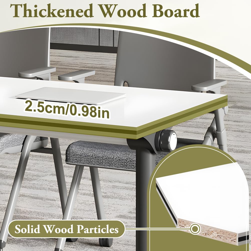 Foldable Mobile Seminar Table with Locking Casters, 8 Pack Z666