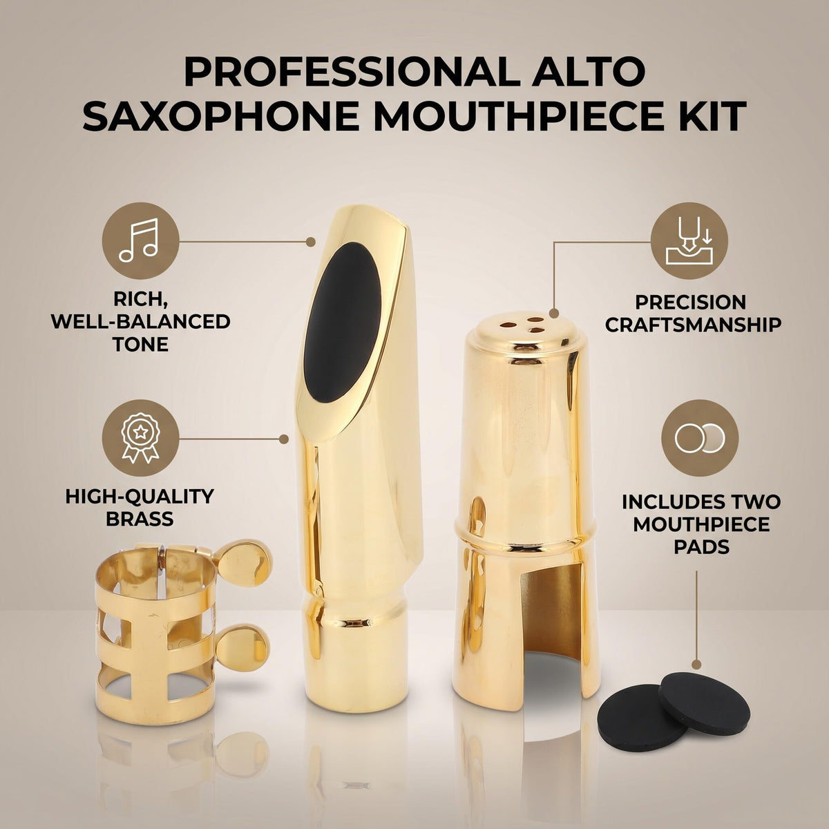 Metal Brass Saxophone Mouthpiece Q1283