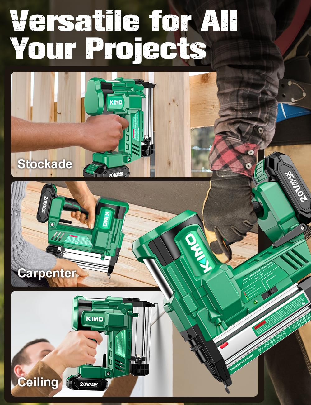 18 Gauge Cordless Brad Nailer and Stapler with Battery J324