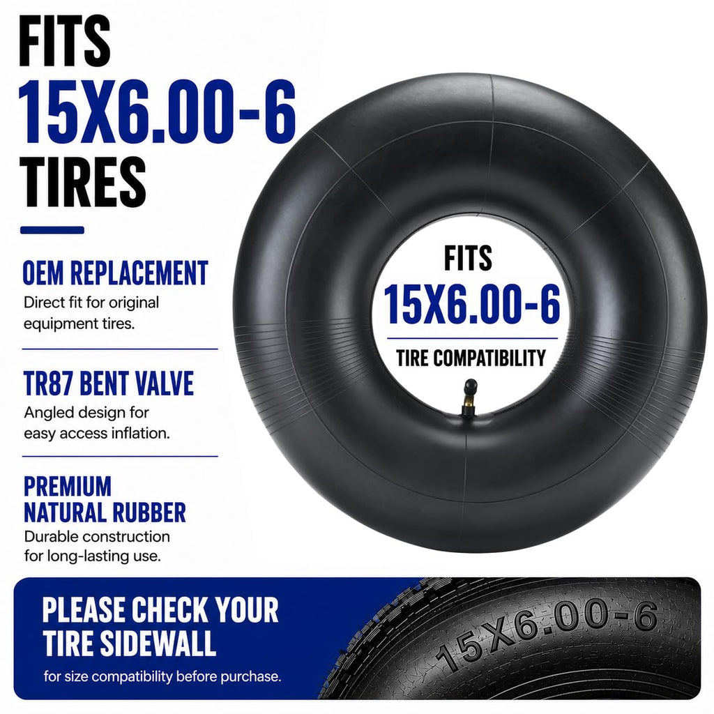 15x6.00-6 Inner Tubes 2-Pack TR-87 Bent Valve Stem L907178