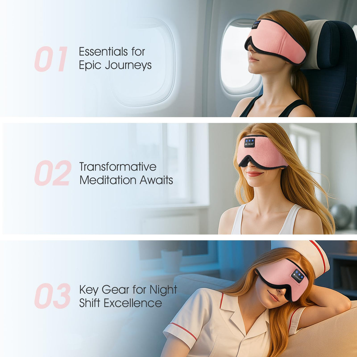 Bluetooth Sleep Headphones 3D Wireless Music Eye Mask N40443