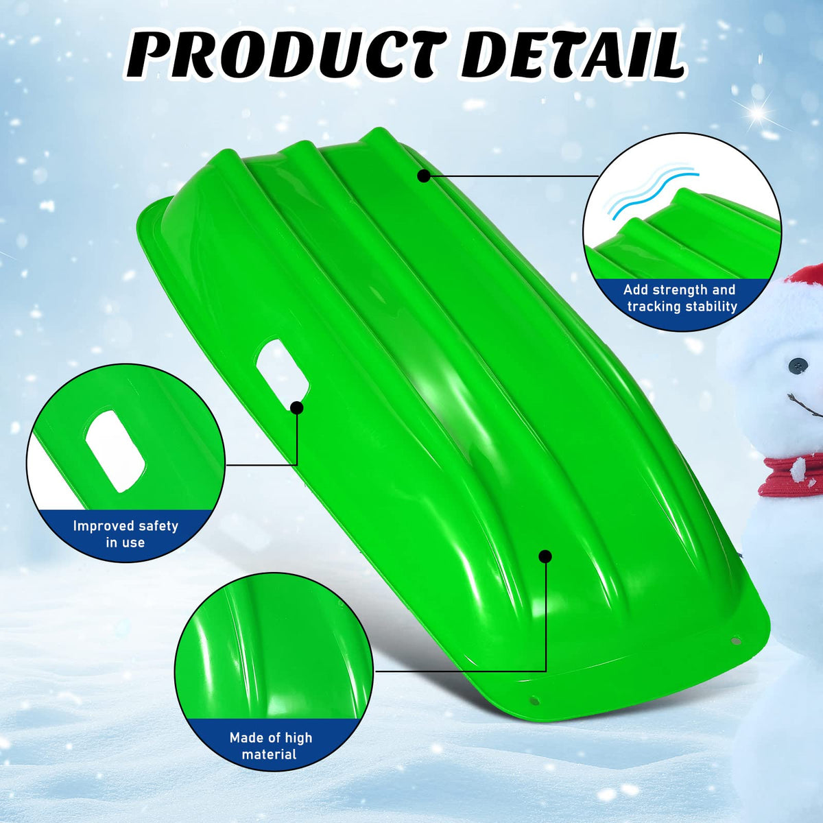 12 Pcs 35 Inch Plastic Snow Sleds G7371