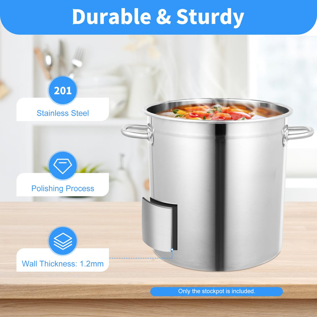 30 QT Stainless Steel Stock Pot with Lid A4207