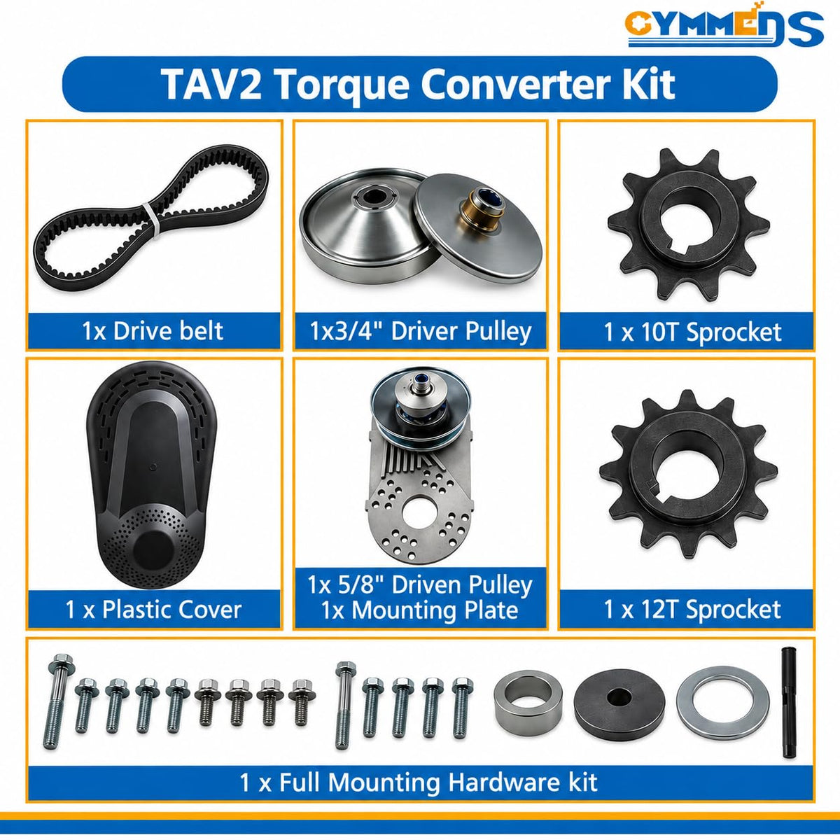 30 Series Torque Converter 3/4" Bore CVT Clutch Go Kart Mini Bike Parts Kit G861