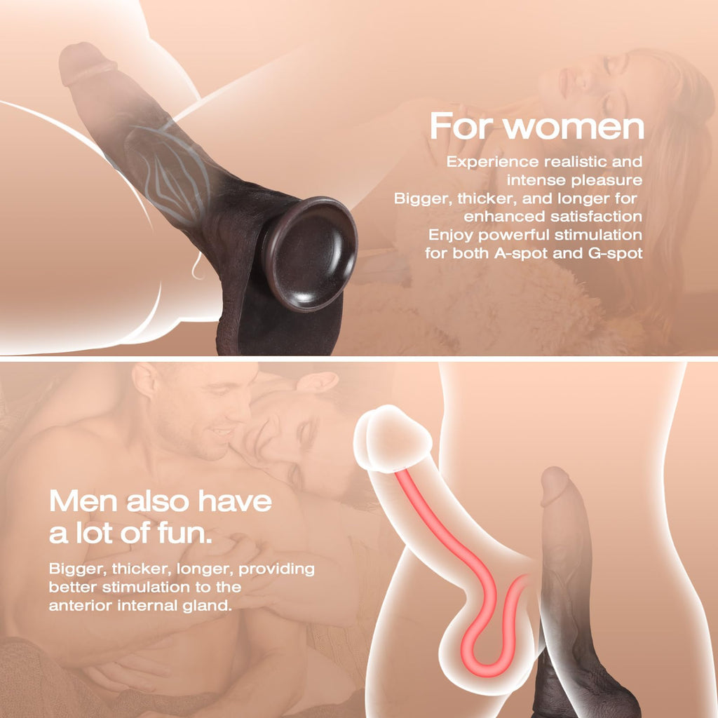 11.5 Inch Black Silicone Dildo O983