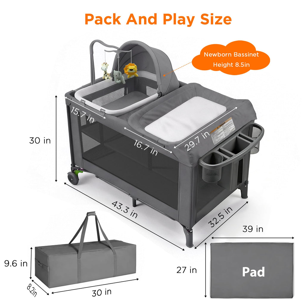 4 in 1 Baby Pack and Play with Bassinet A983